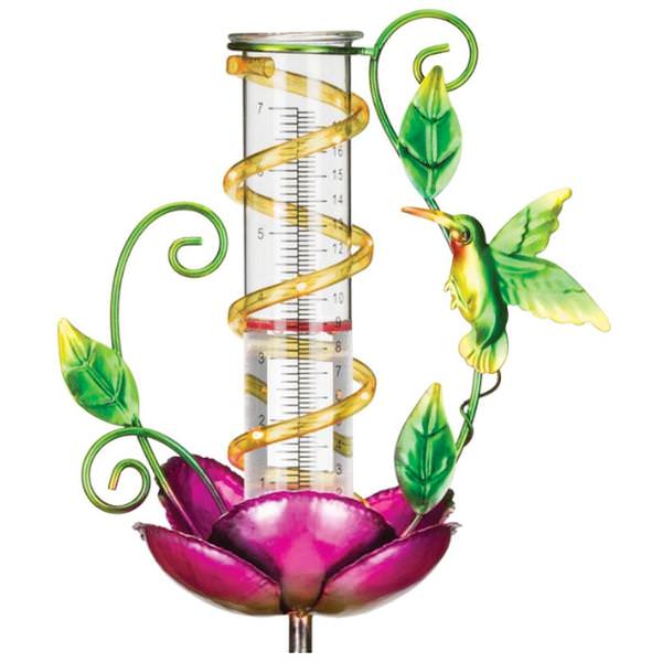 Regal Rain Gauge Solar Stake Hummingbird