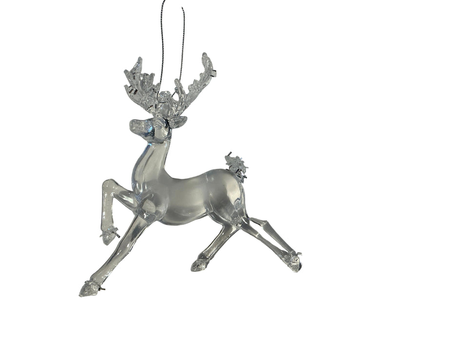 Ornament-5" Clear/White Deer