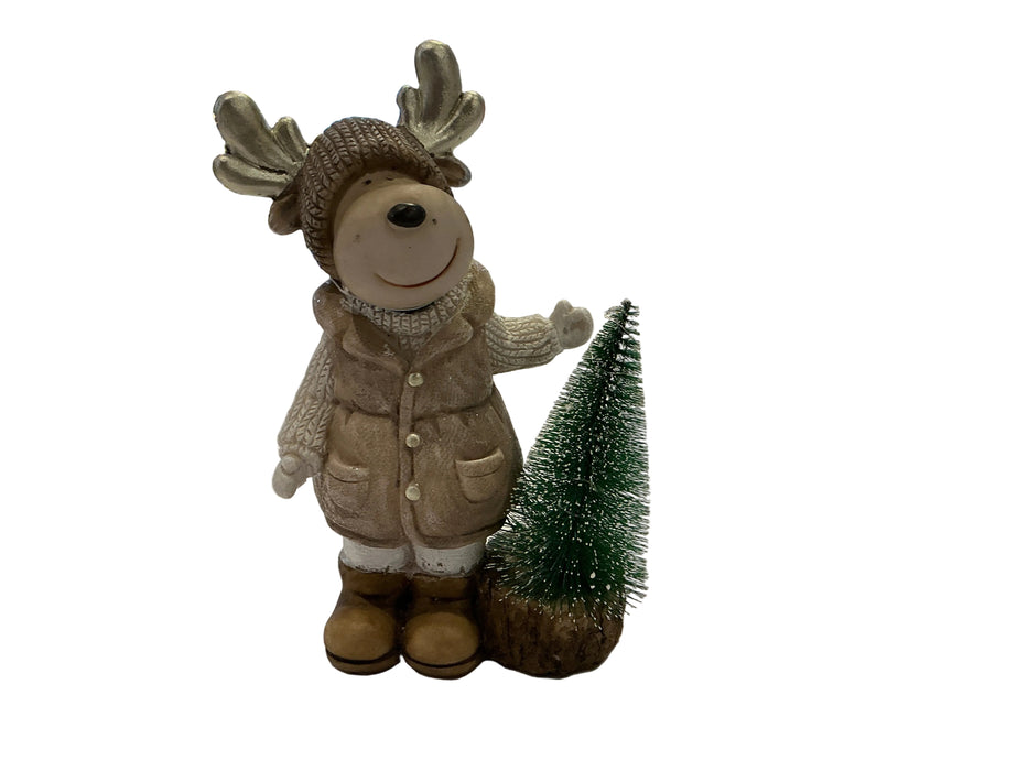 8" LED Reindeer & Tree Decor