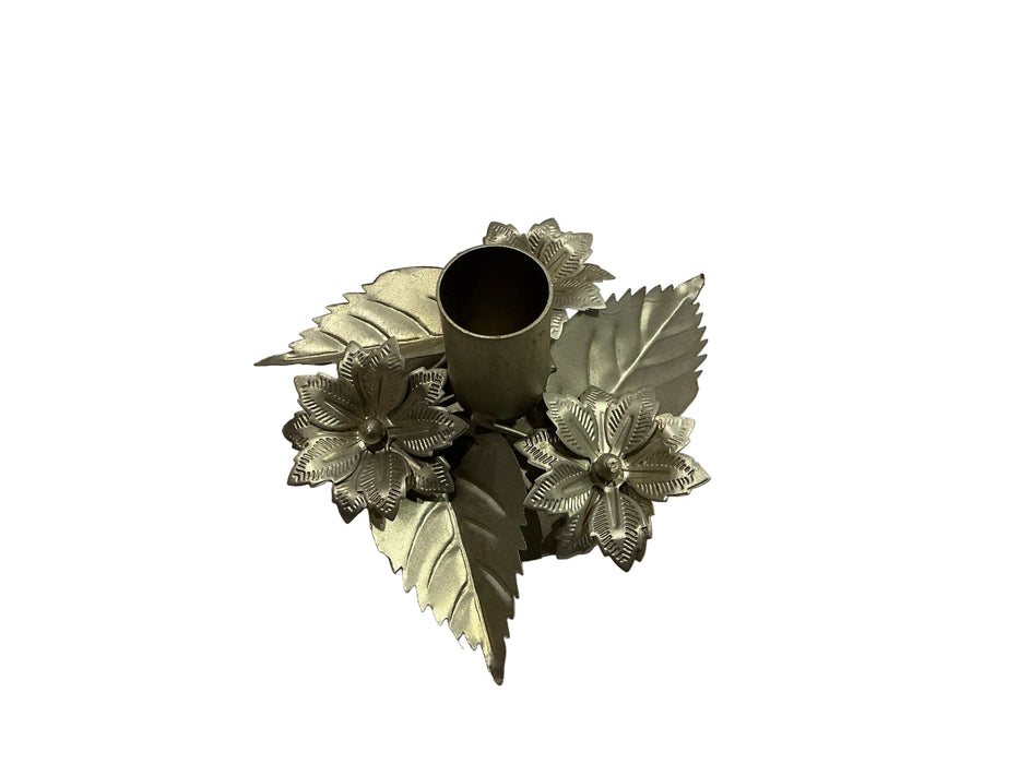 Taper Holder w/ Poinsettias