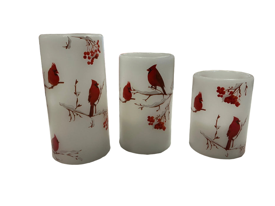 LED Candle Cardinal 3pc