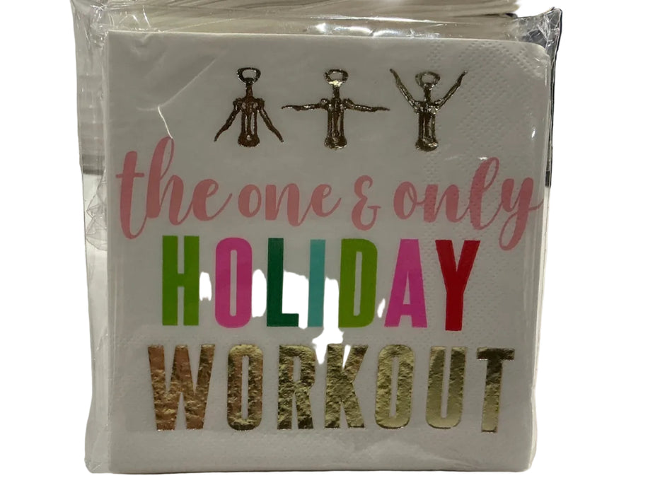 5" Foil Napkin-Holiday Workout
