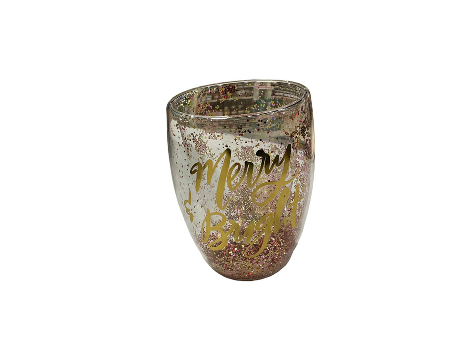 Stemless Glass Merry Bright
