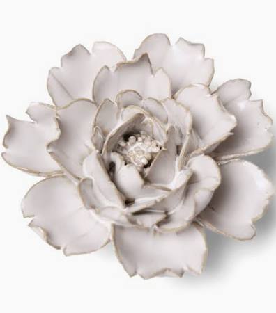 Ceramic Flower Rose-Ivory