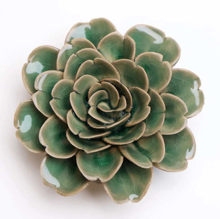 Ceramic Flower Pastel Green