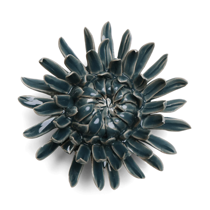 Ceramic Flower Mum Teal